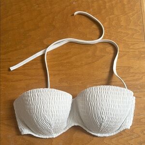 White strapless Victoria’s Secret bikini top